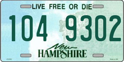 NH license plate 1049302