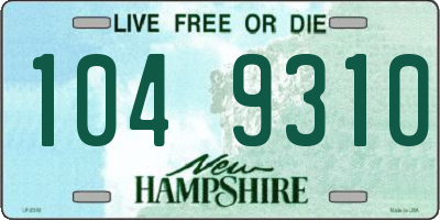 NH license plate 1049310