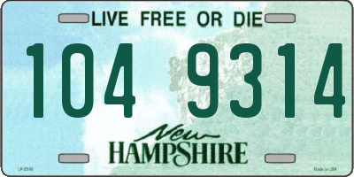 NH license plate 1049314