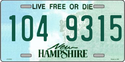 NH license plate 1049315