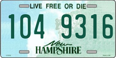 NH license plate 1049316