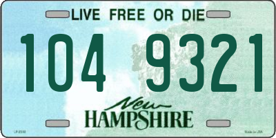 NH license plate 1049321