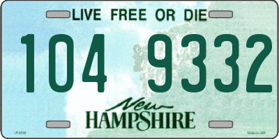 NH license plate 1049332
