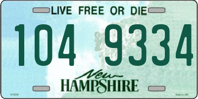 NH license plate 1049334
