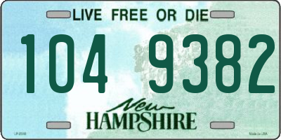 NH license plate 1049382