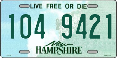 NH license plate 1049421