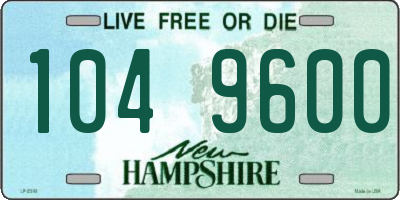 NH license plate 1049600
