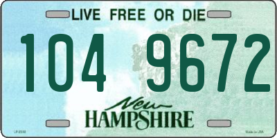 NH license plate 1049672