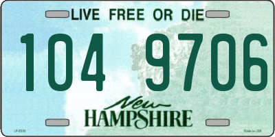 NH license plate 1049706