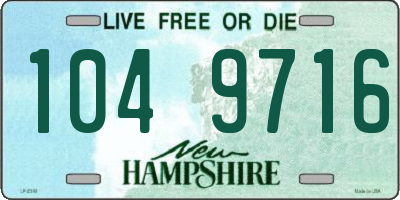 NH license plate 1049716