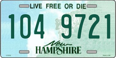 NH license plate 1049721