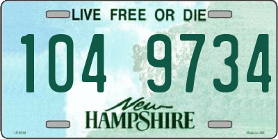 NH license plate 1049734