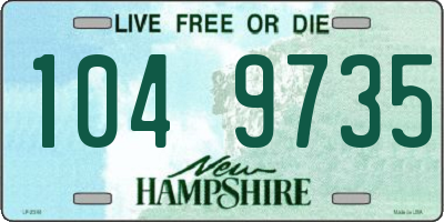 NH license plate 1049735