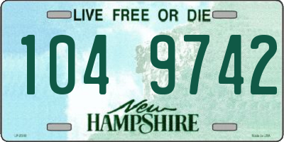 NH license plate 1049742