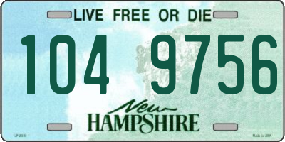 NH license plate 1049756
