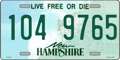 NH license plate 1049765