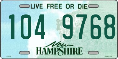 NH license plate 1049768