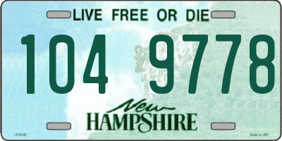 NH license plate 1049778