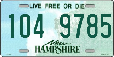 NH license plate 1049785
