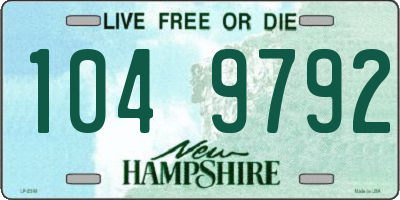 NH license plate 1049792