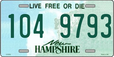 NH license plate 1049793