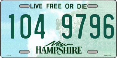 NH license plate 1049796