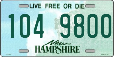 NH license plate 1049800