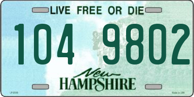 NH license plate 1049802