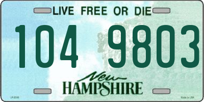 NH license plate 1049803