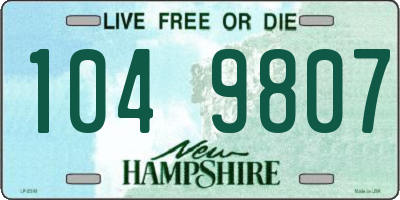 NH license plate 1049807
