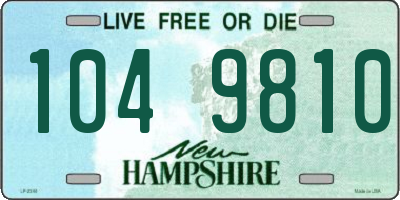 NH license plate 1049810