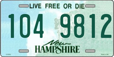 NH license plate 1049812