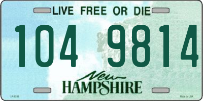 NH license plate 1049814