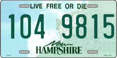 NH license plate 1049815