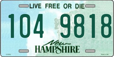 NH license plate 1049818
