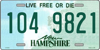 NH license plate 1049821