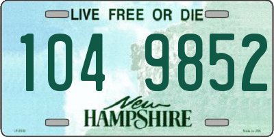 NH license plate 1049852