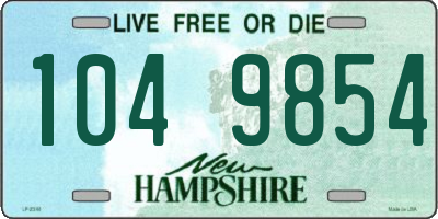 NH license plate 1049854