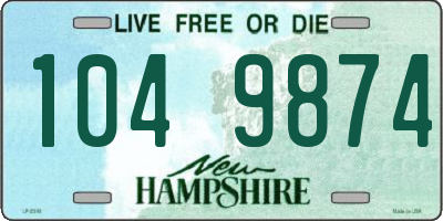 NH license plate 1049874