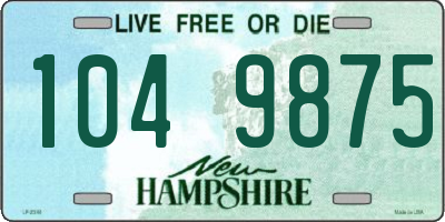 NH license plate 1049875