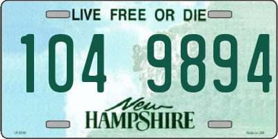 NH license plate 1049894