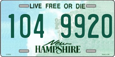 NH license plate 1049920