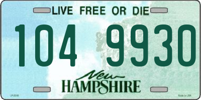 NH license plate 1049930
