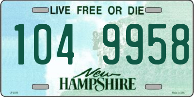 NH license plate 1049958