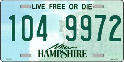 NH license plate 1049972