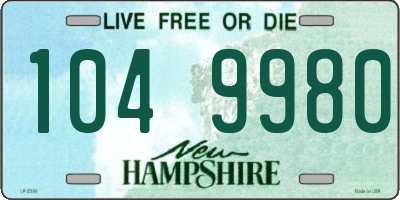 NH license plate 1049980
