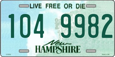 NH license plate 1049982