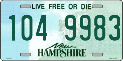 NH license plate 1049983