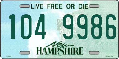 NH license plate 1049986