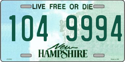 NH license plate 1049994